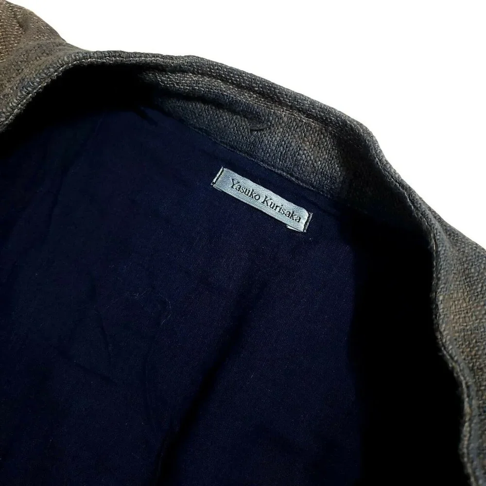 SOLD - Yasuko Kurisaka 1990s (L-XXL) Woven Cardigan Kimono - Picture 3 of 9
